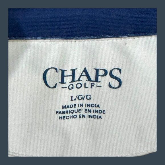 Chaps Nautical Flags Golf White Polo Shirt Mens L Club Room Flag Print Vacation - Picture 2 of 5
